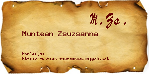 Muntean Zsuzsanna névjegykártya
